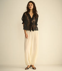 HENRI LACE TOP -- BLACK