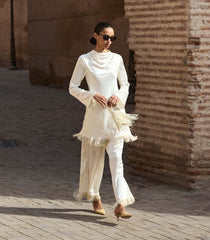 LAVON FRINGE PANT -- CANDLELIGHT