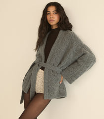 ALPINE CARDIGAN -- CHARCOAL MELANGE