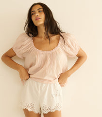 FREDERICA TOP -- BLUSH