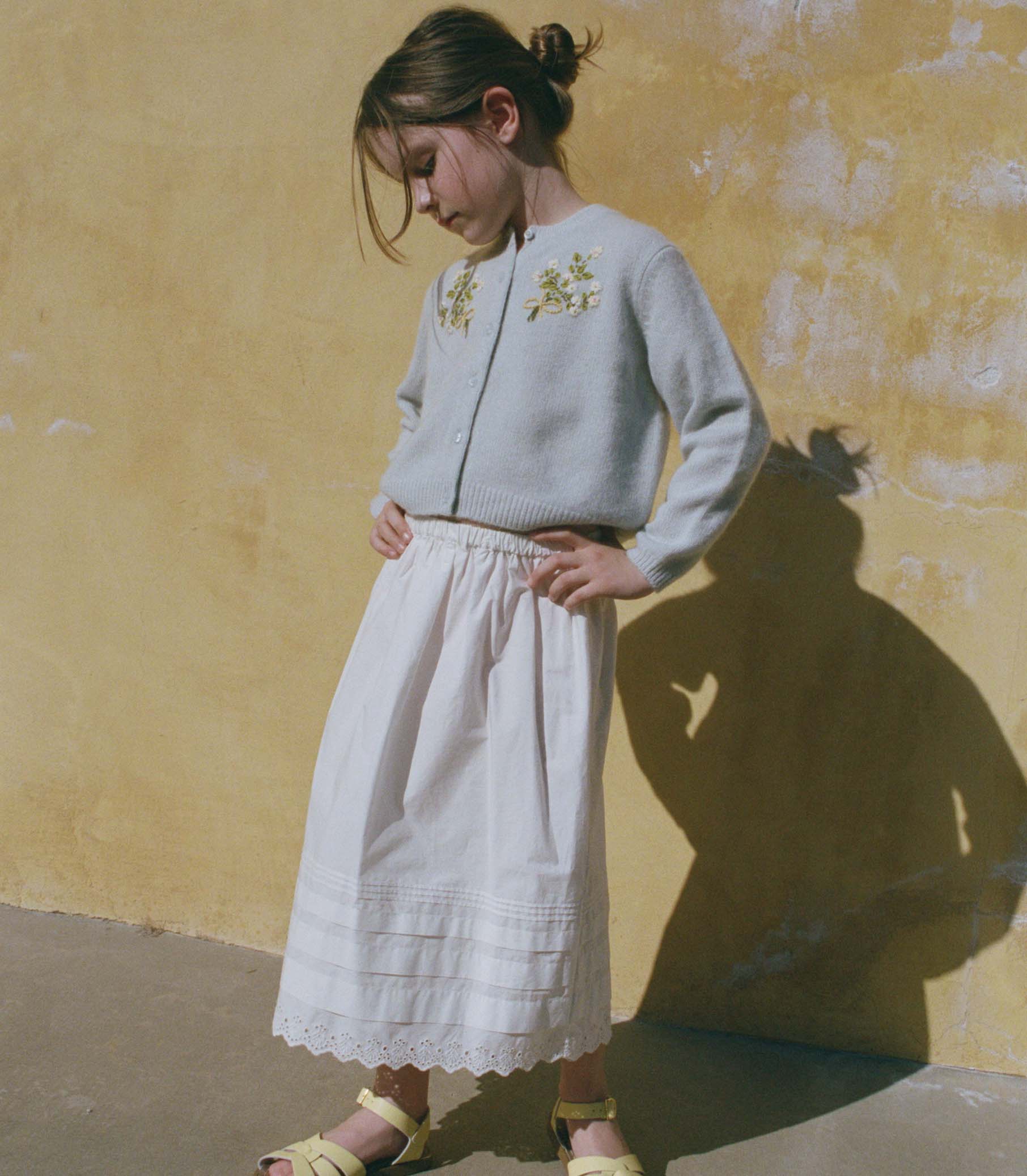 LITTLE SEBASTIANE MIDI SKIRT -- SALT
