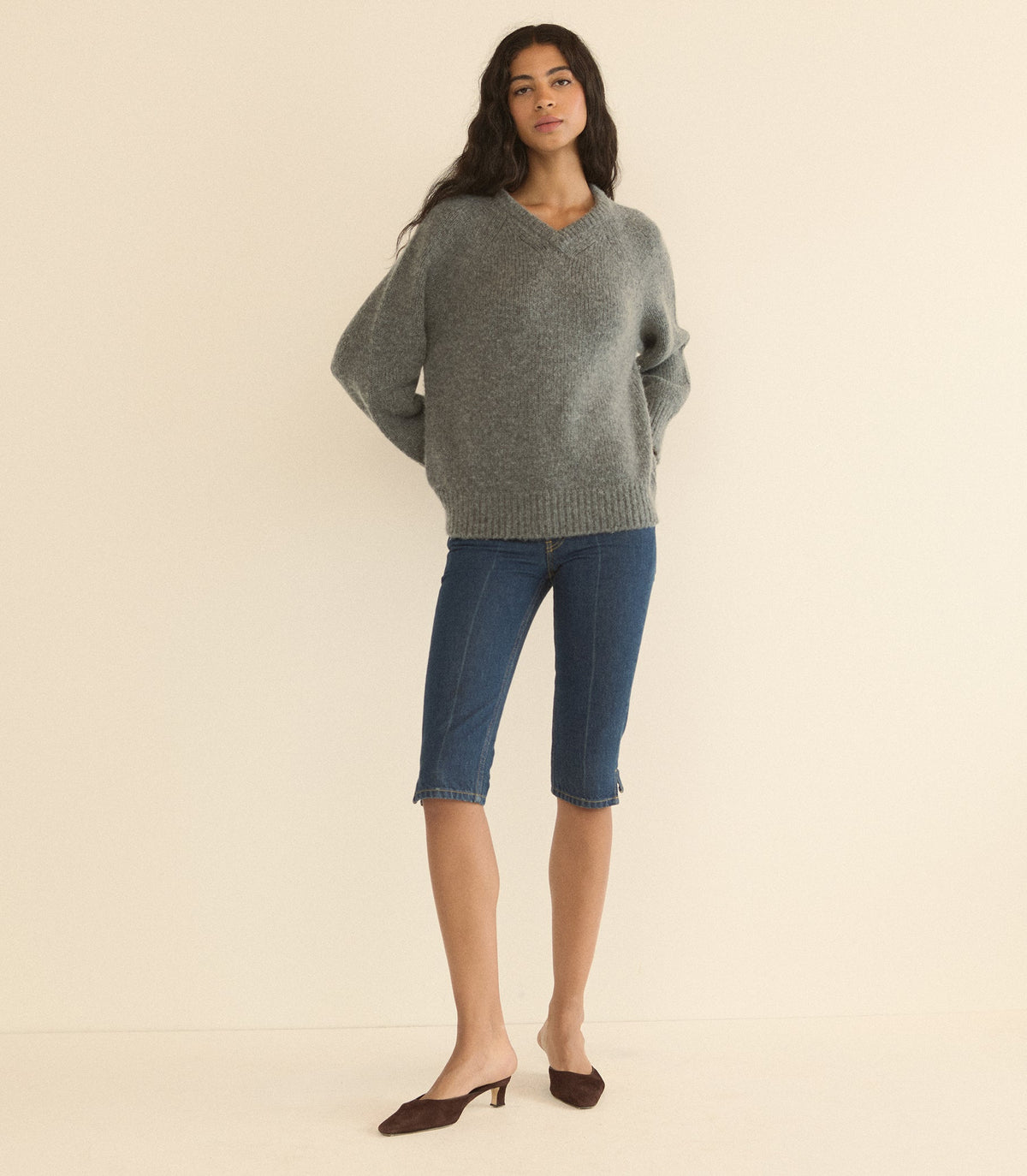 MERIT SWEATER -- CHARCOAL MELANGE