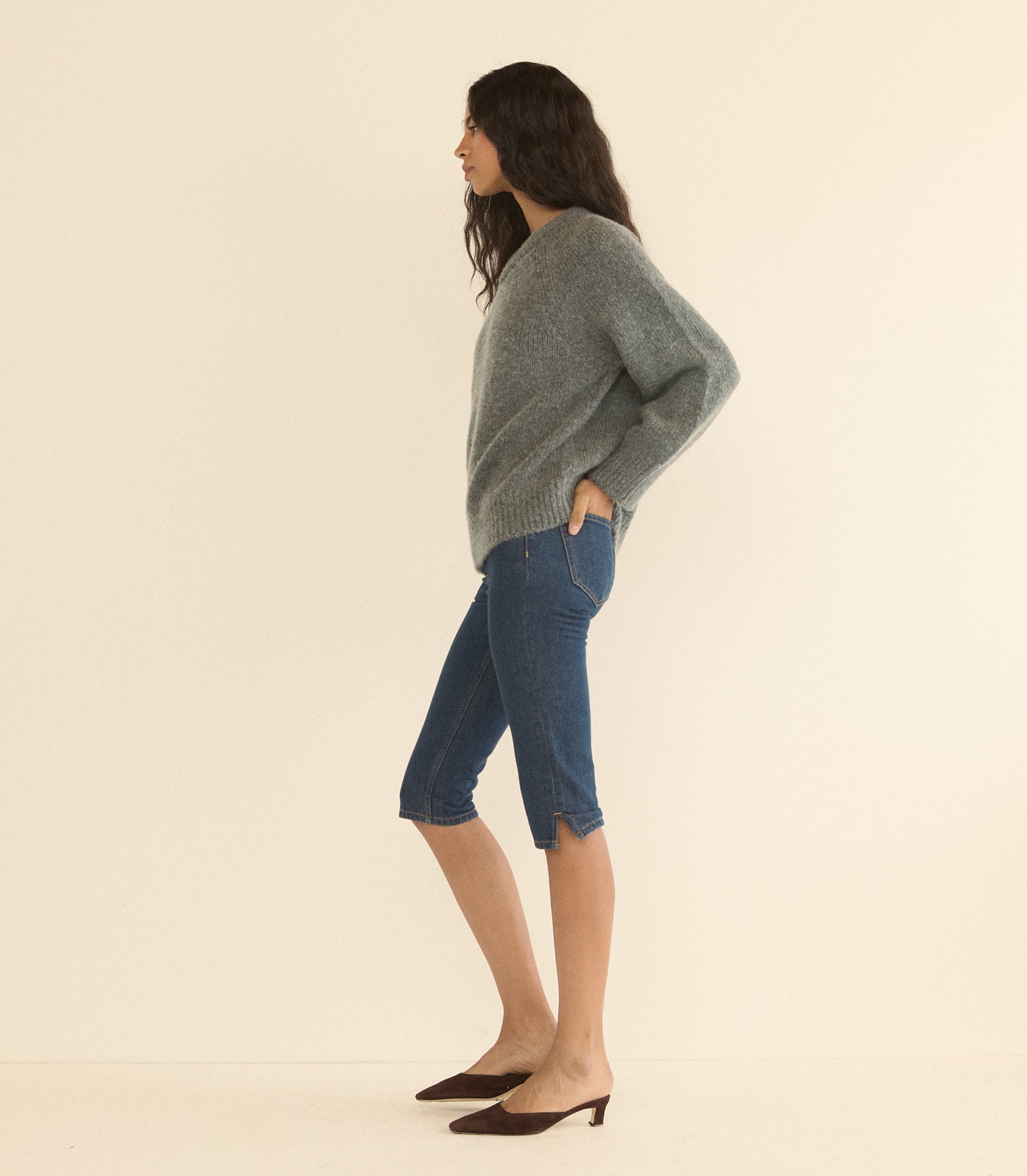MERIT SWEATER -- CHARCOAL MELANGE