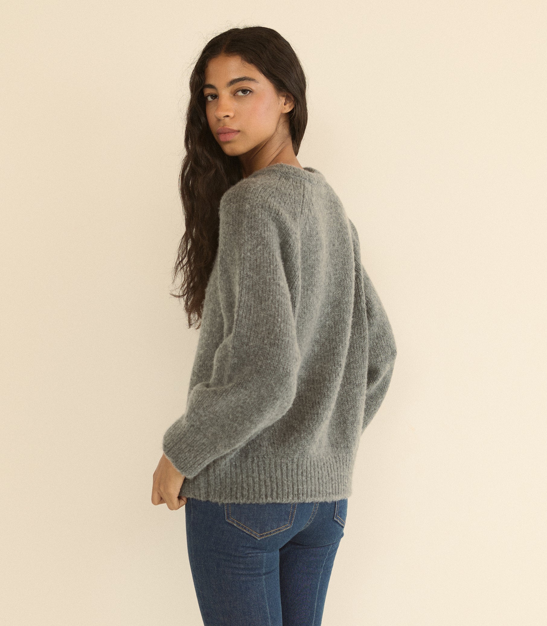MERIT SWEATER -- CHARCOAL MELANGE