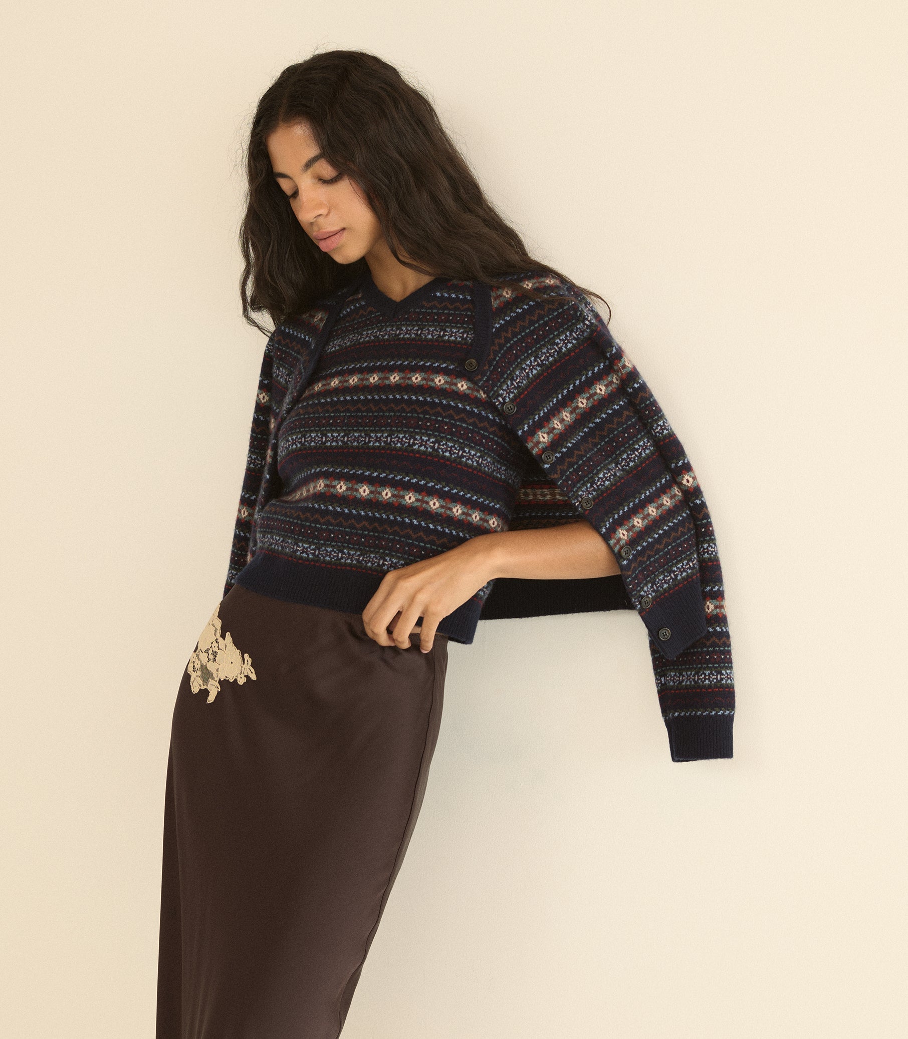 VINCENT VEST -- NAVY DASHWOOD FAIR ISLE