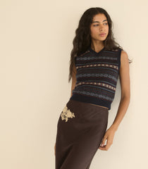 VINCENT VEST -- NAVY DASHWOOD FAIR ISLE